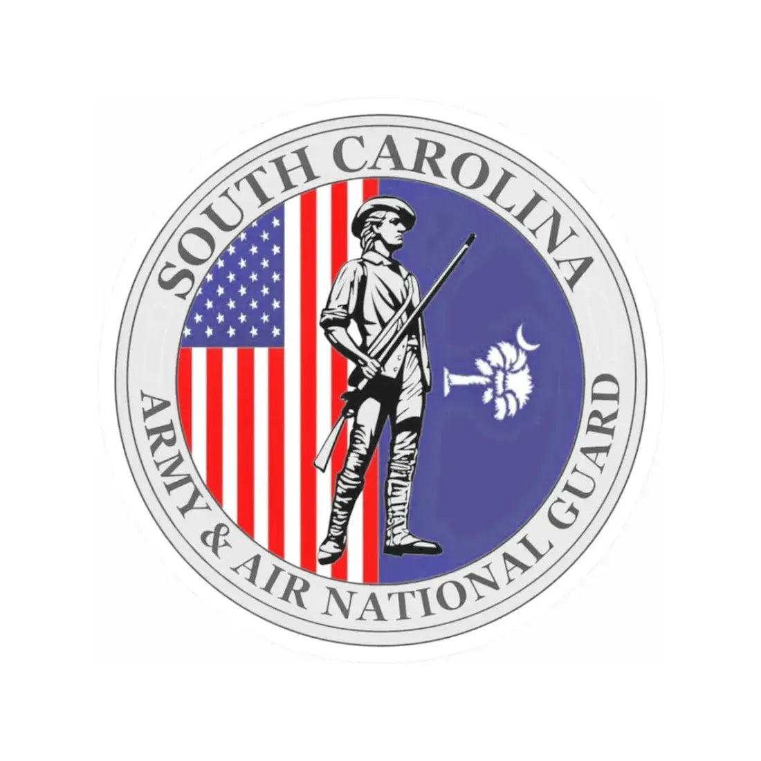 South Carolina National Guard - STICKER Vinyl Kiss-Cut Decal 3 Inch White - The Sticker Space