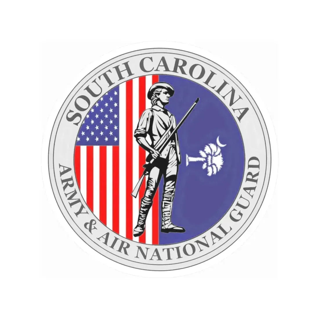 South Carolina National Guard - STICKER Vinyl Kiss-Cut Decal 4 Inch White - The Sticker Space