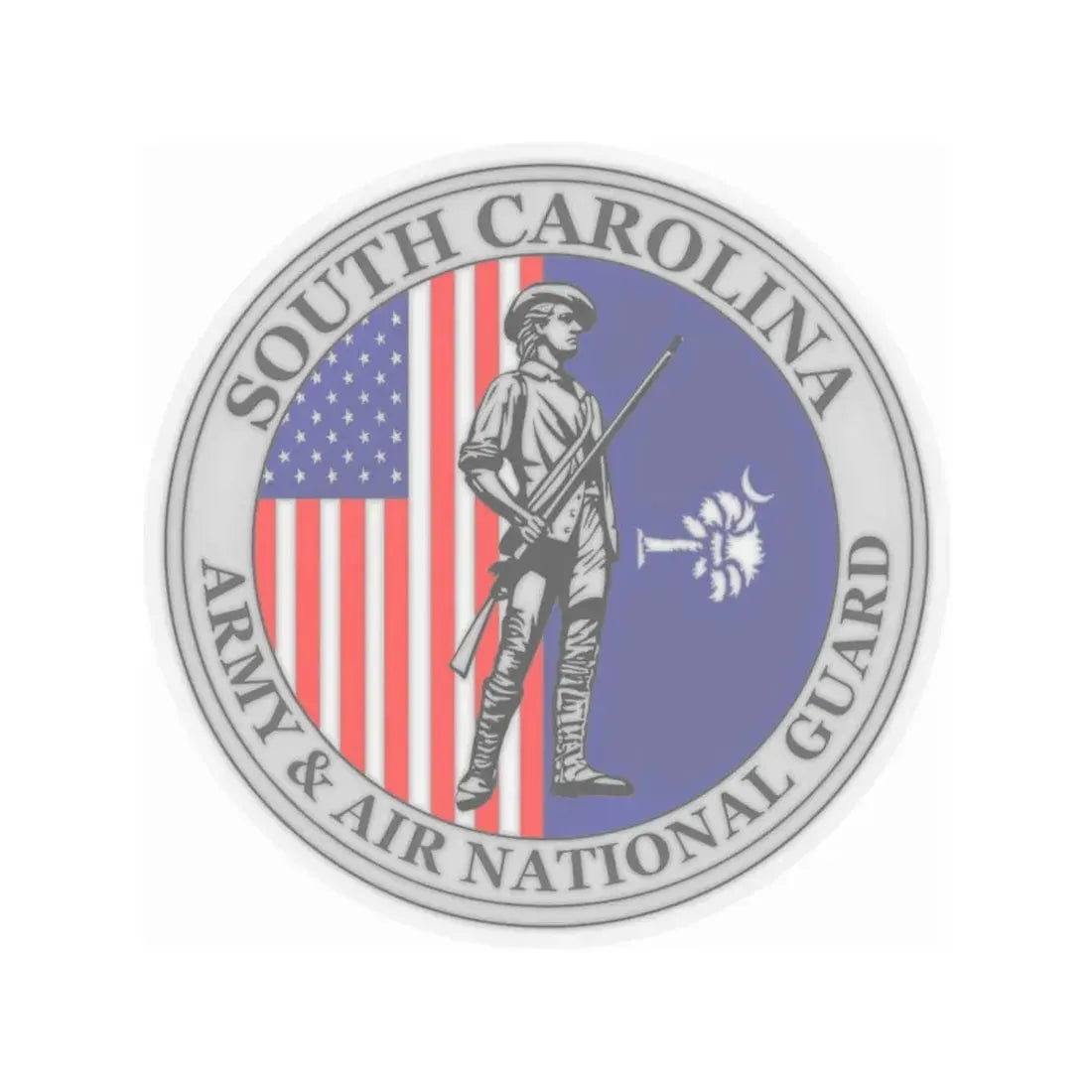 South Carolina National Guard - STICKER Vinyl Kiss-Cut Decal 6 Inch Transparent - The Sticker Space