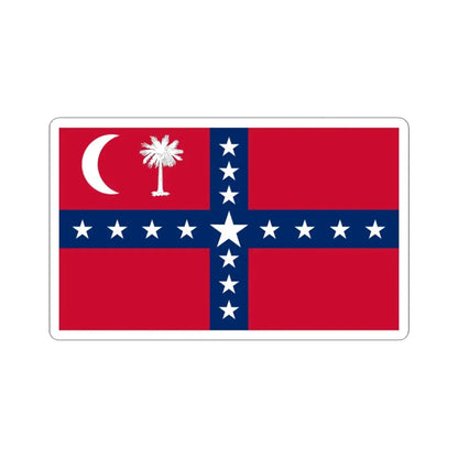 South Carolina Sovereignty-Secession Flag (United States) STICKER Vinyl Kiss-Cut Decal 3 Inch White - The Sticker Space