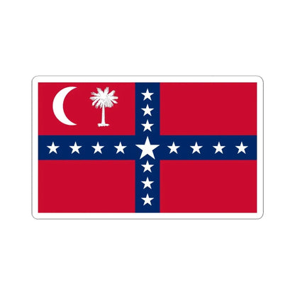 South Carolina Sovereignty-Secession Flag (United States) STICKER Vinyl Kiss-Cut Decal 6 Inch White - The Sticker Space
