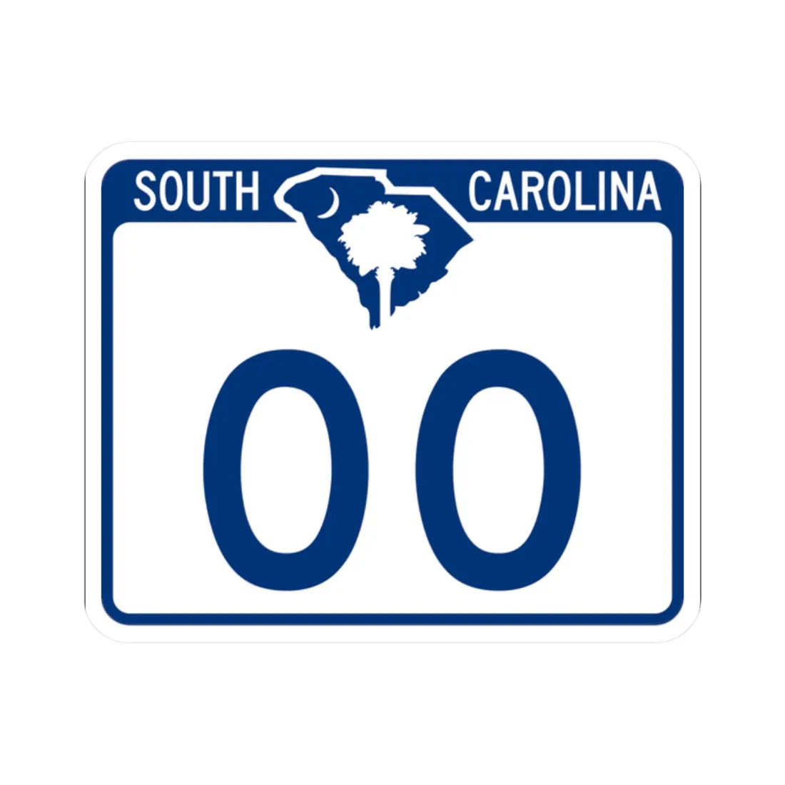 South Carolina X (South Carolina) (Road Sign) STICKER Vinyl Kiss-Cut Decal 2 Inch White - The Sticker Space
