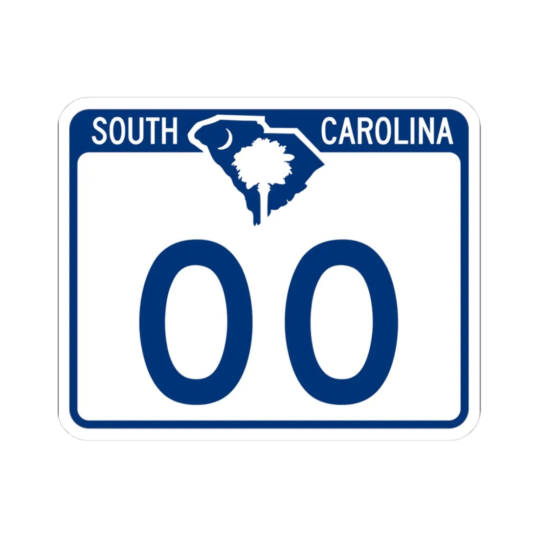 South Carolina X (South Carolina) (Road Sign) STICKER Vinyl Kiss-Cut Decal 3 Inch White - The Sticker Space