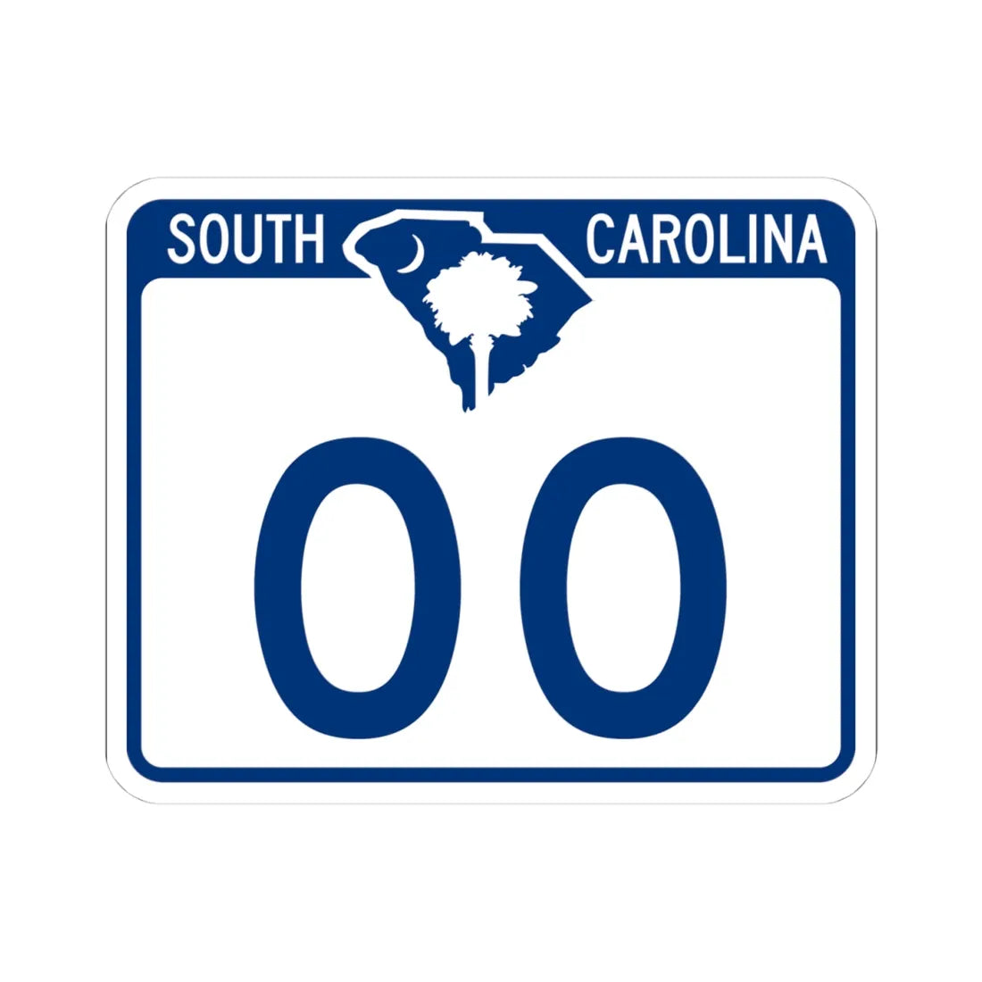South Carolina X (South Carolina) (Road Sign) STICKER Vinyl Kiss-Cut Decal 4 Inch White - The Sticker Space