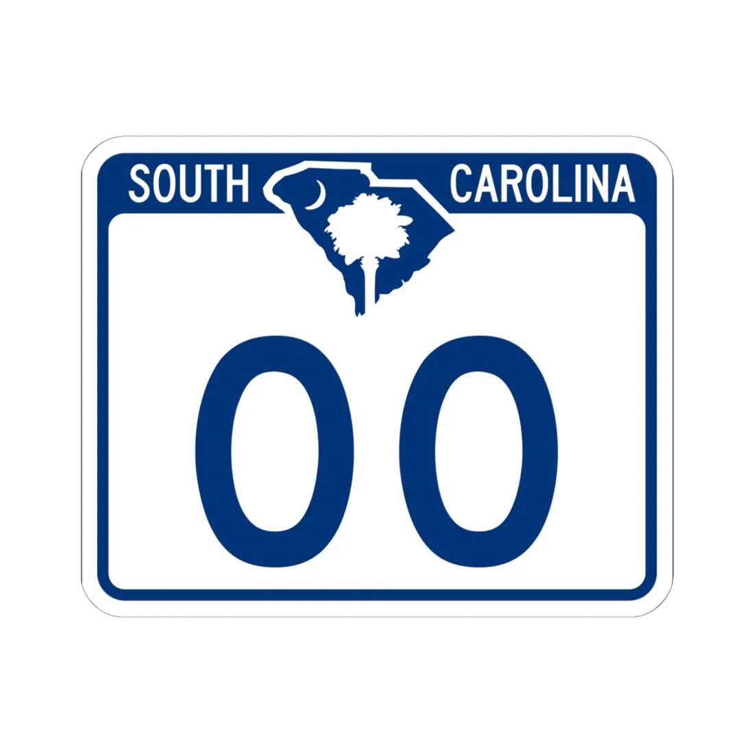 South Carolina X (South Carolina) (Road Sign) STICKER Vinyl Kiss-Cut Decal 6 Inch White - The Sticker Space