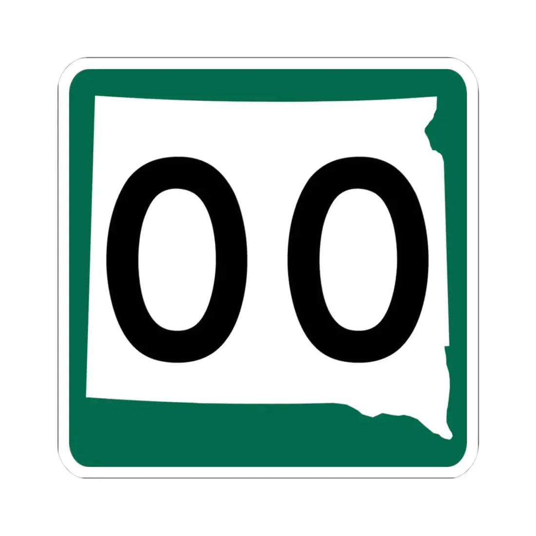 South Dakota 00 (South Dakota) (Road Sign) STICKER Vinyl Kiss-Cut Decal 3 Inch White - The Sticker Space