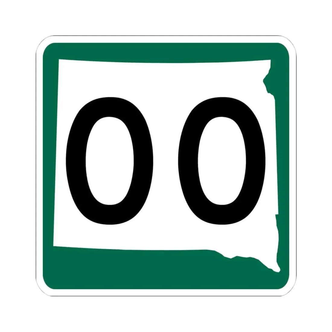 South Dakota 00 (South Dakota) (Road Sign) STICKER Vinyl Kiss-Cut Decal 4 Inch White - The Sticker Space