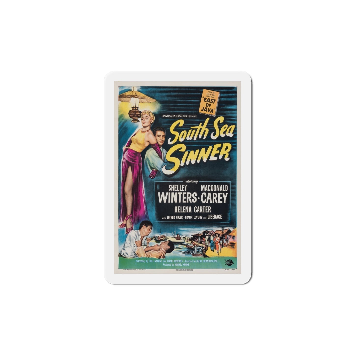 South Sea Sinner 1950 Movie Poster Die-Cut Magnet-6 Inch-The Sticker Space