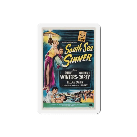 South Sea Sinner 1950 Movie Poster Refrigerator Magnet 2 Inch - The Sticker Space