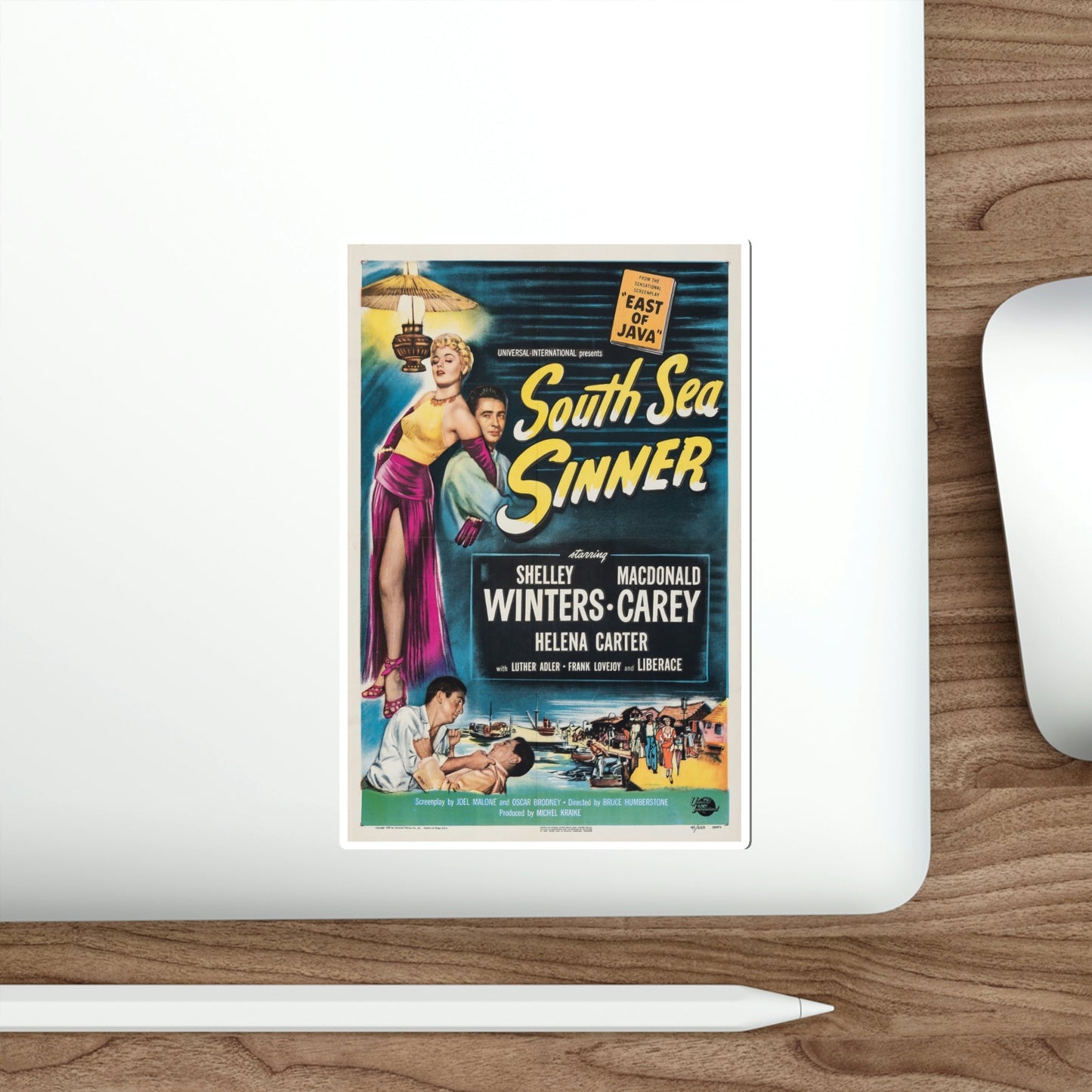 South Sea Sinner 1950 Movie Poster STICKER Vinyl Die-Cut Decal-The Sticker Space