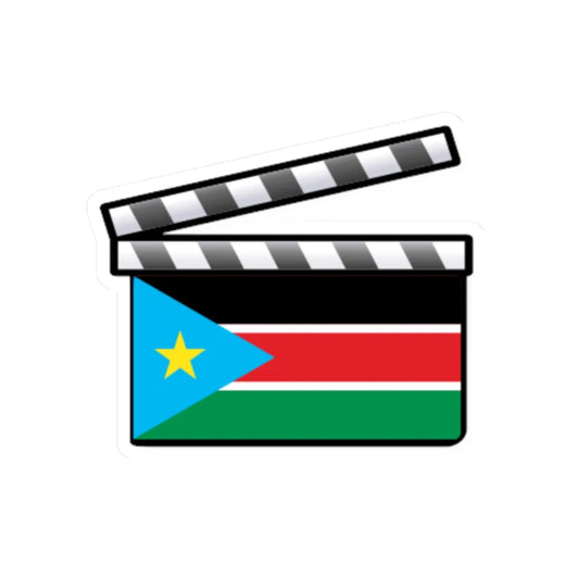 South Sudan film clapperboard (South Sudan) STICKER Vinyl Kiss-Cut Decal 2 Inch White - The Sticker Space