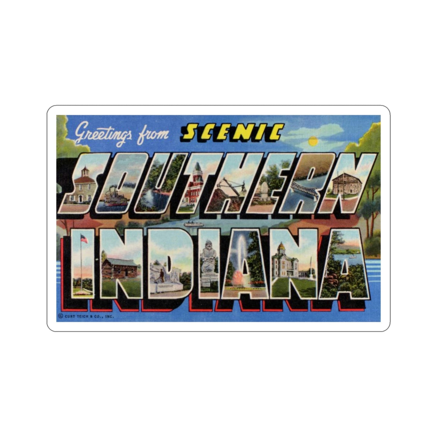 Southern Indiana (Greeting Cards) STICKER Vinyl Die-Cut Decal-3 Inch-The Sticker Space