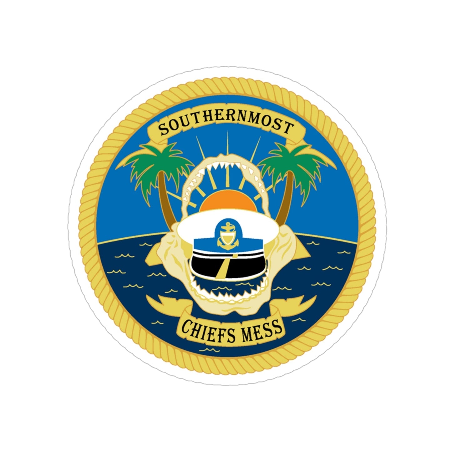 SOUTHERNMOST Chiefs Mess (U.S. Coast Guard) Transparent STICKER Die-Cut Vinyl Decal-4 Inch-The Sticker Space