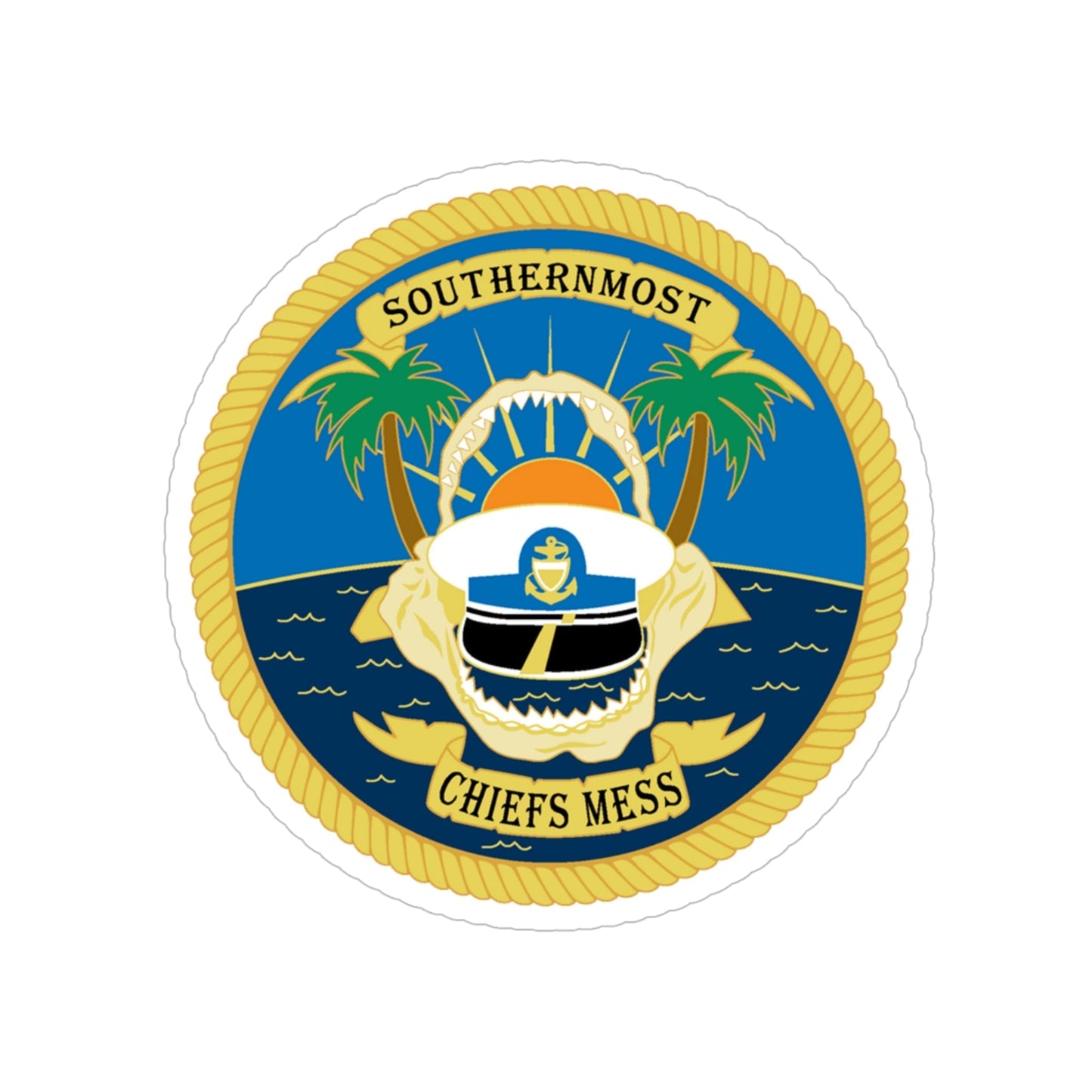 SOUTHERNMOST Chiefs Mess (U.S. Coast Guard) Transparent STICKER Die-Cut Vinyl Decal-5 Inch-The Sticker Space