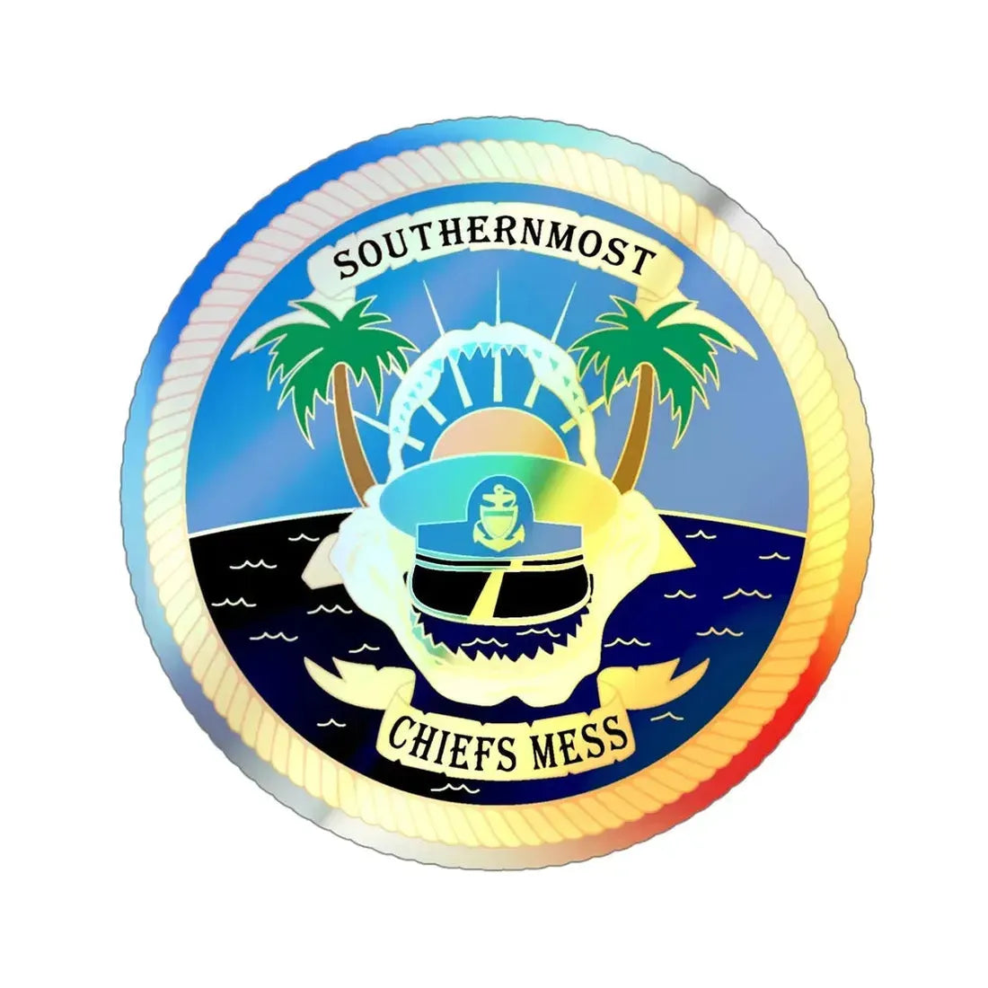 SOUTHERNMOST Chiefs Mess (U.S. Coast Guard) Holographic STICKER Die-Cut Vinyl Decal 6 Inch Holographic - The Sticker Space