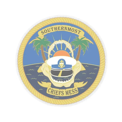 SOUTHERNMOST Chiefs Mess (U.S. Coast Guard) STICKER Vinyl Kiss-Cut Decal 2 Inch Transparent - The Sticker Space