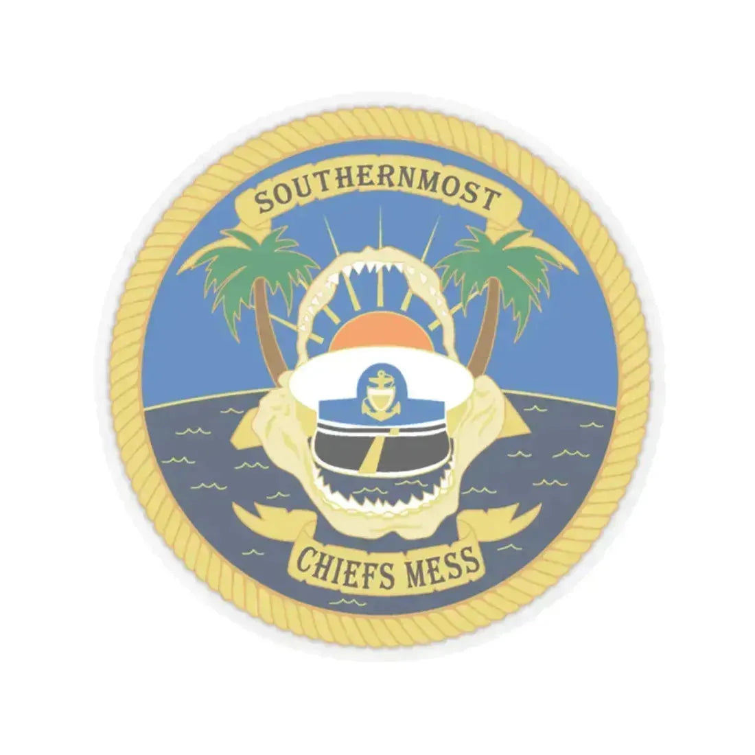 SOUTHERNMOST Chiefs Mess (U.S. Coast Guard) STICKER Vinyl Kiss-Cut Decal 2 Inch Transparent - The Sticker Space