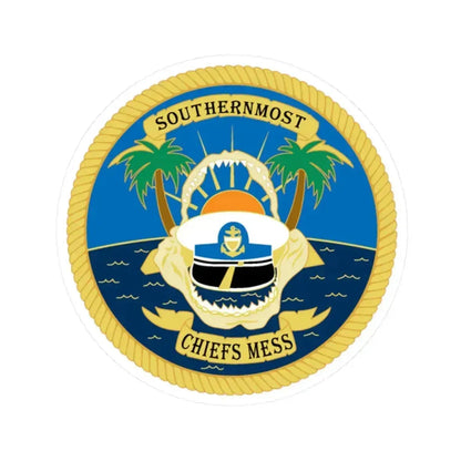 SOUTHERNMOST Chiefs Mess (U.S. Coast Guard) STICKER Vinyl Kiss-Cut Decal 2 Inch White - The Sticker Space