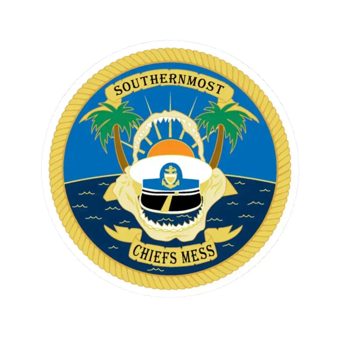 SOUTHERNMOST Chiefs Mess (U.S. Coast Guard) STICKER Vinyl Kiss-Cut Decal 2 Inch White - The Sticker Space