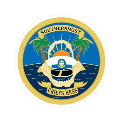 SOUTHERNMOST Chiefs Mess (U.S. Coast Guard) STICKER Vinyl Kiss-Cut Decal 2 Inch White - The Sticker Space