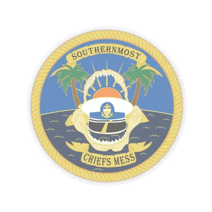 SOUTHERNMOST Chiefs Mess (U.S. Coast Guard) STICKER Vinyl Kiss-Cut Decal 3 Inch Transparent - The Sticker Space