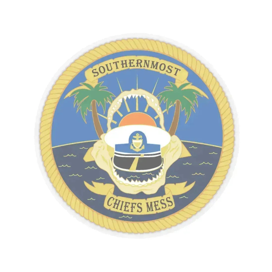 SOUTHERNMOST Chiefs Mess (U.S. Coast Guard) STICKER Vinyl Kiss-Cut Decal 3 Inch Transparent - The Sticker Space