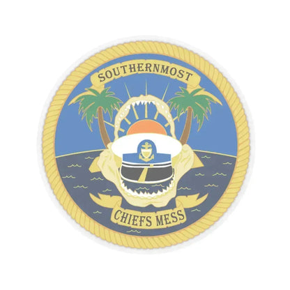 SOUTHERNMOST Chiefs Mess (U.S. Coast Guard) STICKER Vinyl Kiss-Cut Decal 3 Inch Transparent - The Sticker Space
