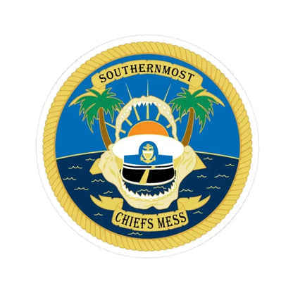 SOUTHERNMOST Chiefs Mess (U.S. Coast Guard) STICKER Vinyl Kiss-Cut Decal 3 Inch White - The Sticker Space