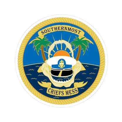 SOUTHERNMOST Chiefs Mess (U.S. Coast Guard) STICKER Vinyl Kiss-Cut Decal 3 Inch White - The Sticker Space