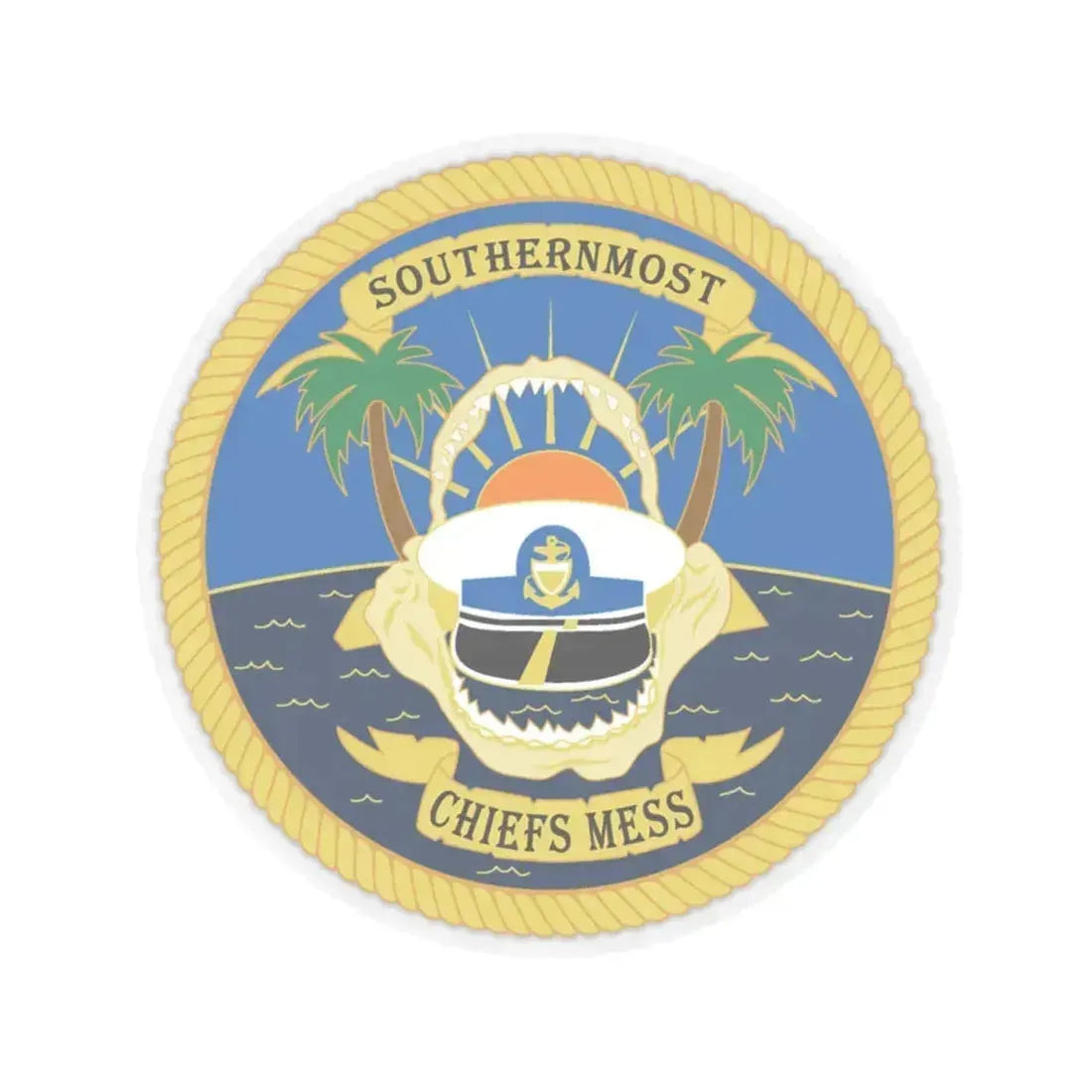 SOUTHERNMOST Chiefs Mess (U.S. Coast Guard) STICKER Vinyl Kiss-Cut Decal 4 Inch Transparent - The Sticker Space