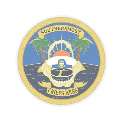 SOUTHERNMOST Chiefs Mess (U.S. Coast Guard) STICKER Vinyl Kiss-Cut Decal 4 Inch Transparent - The Sticker Space
