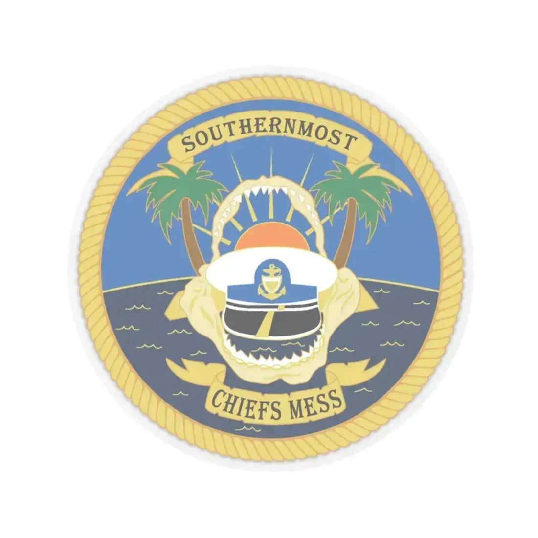 SOUTHERNMOST Chiefs Mess (U.S. Coast Guard) STICKER Vinyl Kiss-Cut Decal 4 Inch Transparent - The Sticker Space
