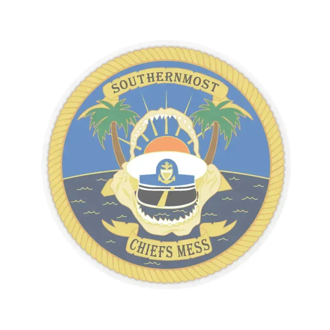 SOUTHERNMOST Chiefs Mess (U.S. Coast Guard) STICKER Vinyl Kiss-Cut Decal 4 Inch Transparent - The Sticker Space