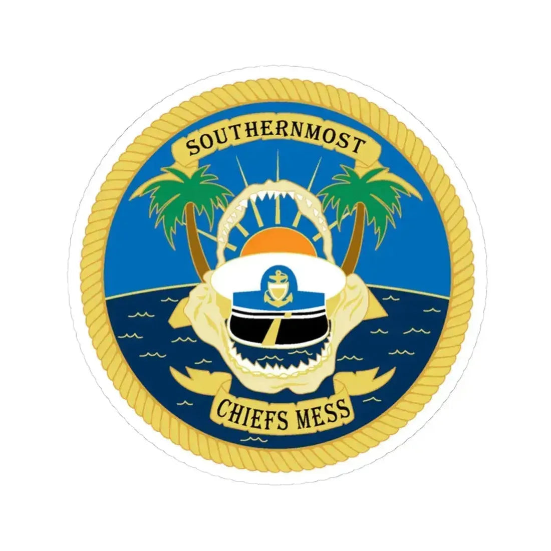 SOUTHERNMOST Chiefs Mess (U.S. Coast Guard) STICKER Vinyl Kiss-Cut Decal 4 Inch White - The Sticker Space