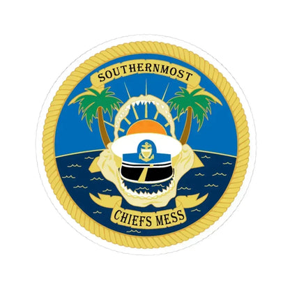 SOUTHERNMOST Chiefs Mess (U.S. Coast Guard) STICKER Vinyl Kiss-Cut Decal 4 Inch White - The Sticker Space