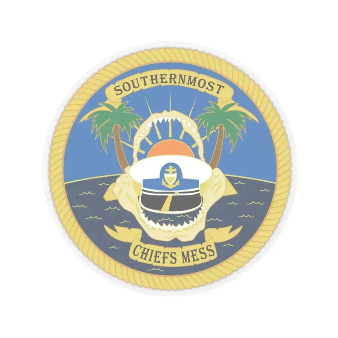 SOUTHERNMOST Chiefs Mess (U.S. Coast Guard) STICKER Vinyl Kiss-Cut Decal 6 Inch Transparent - The Sticker Space