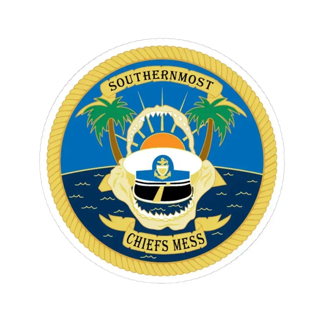 SOUTHERNMOST Chiefs Mess (U.S. Coast Guard) STICKER Vinyl Kiss-Cut Decal 6 Inch White - The Sticker Space