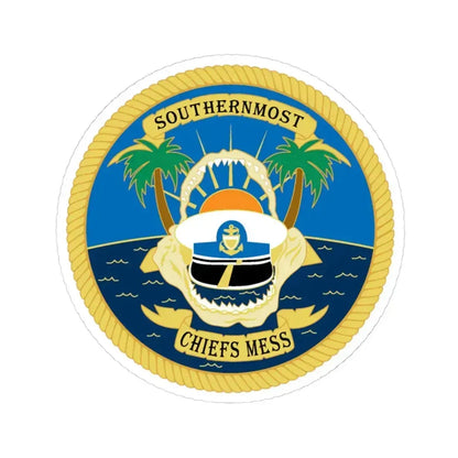 SOUTHERNMOST Chiefs Mess (U.S. Coast Guard) STICKER Vinyl Kiss-Cut Decal 6 Inch White - The Sticker Space
