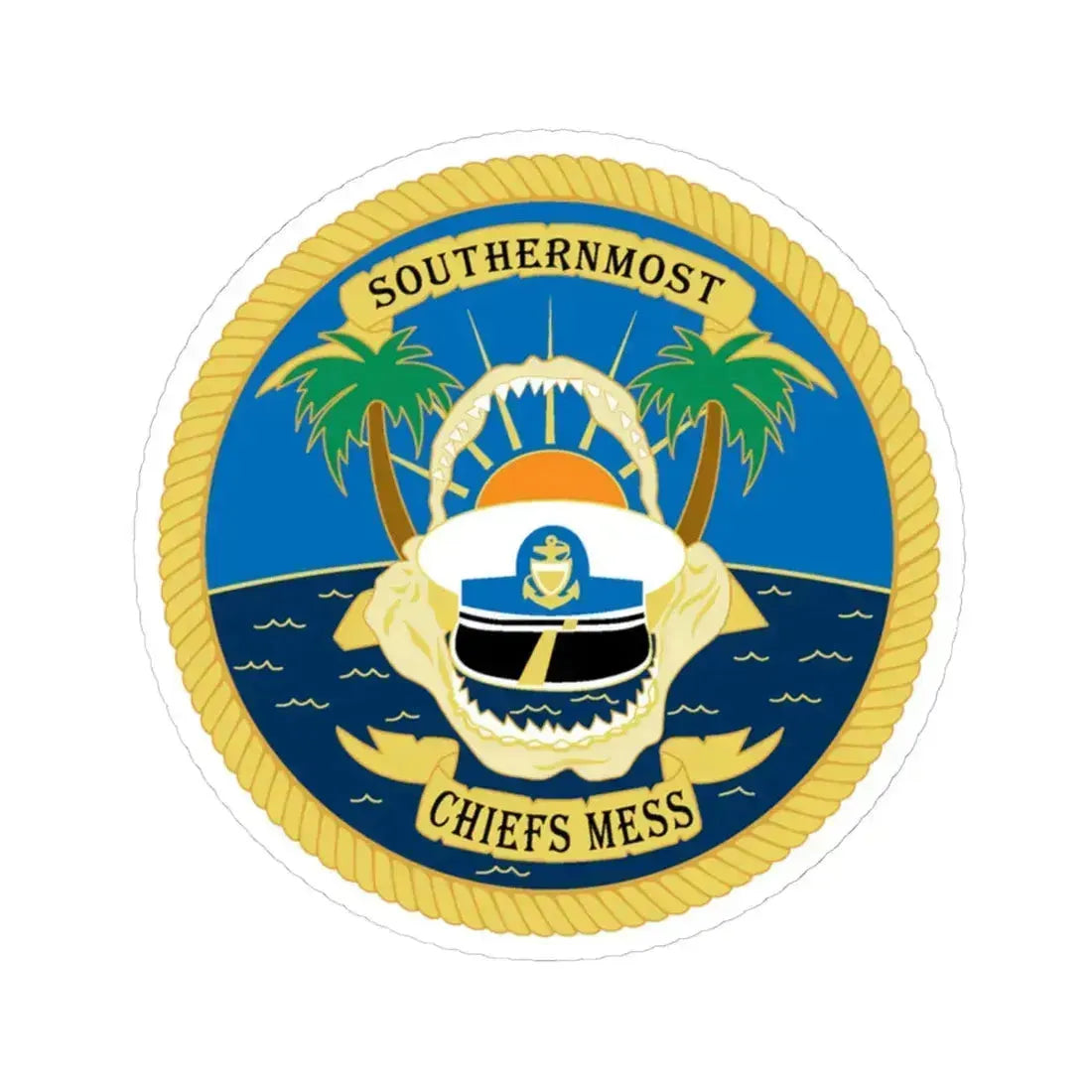 SOUTHERNMOST Chiefs Mess (U.S. Coast Guard) STICKER Vinyl Kiss-Cut Decal 6 Inch White - The Sticker Space