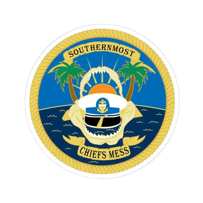 SOUTHERNMOST Chiefs Mess (U.S. Coast Guard) STICKER Vinyl Kiss-Cut Decal 6 Inch White - The Sticker Space