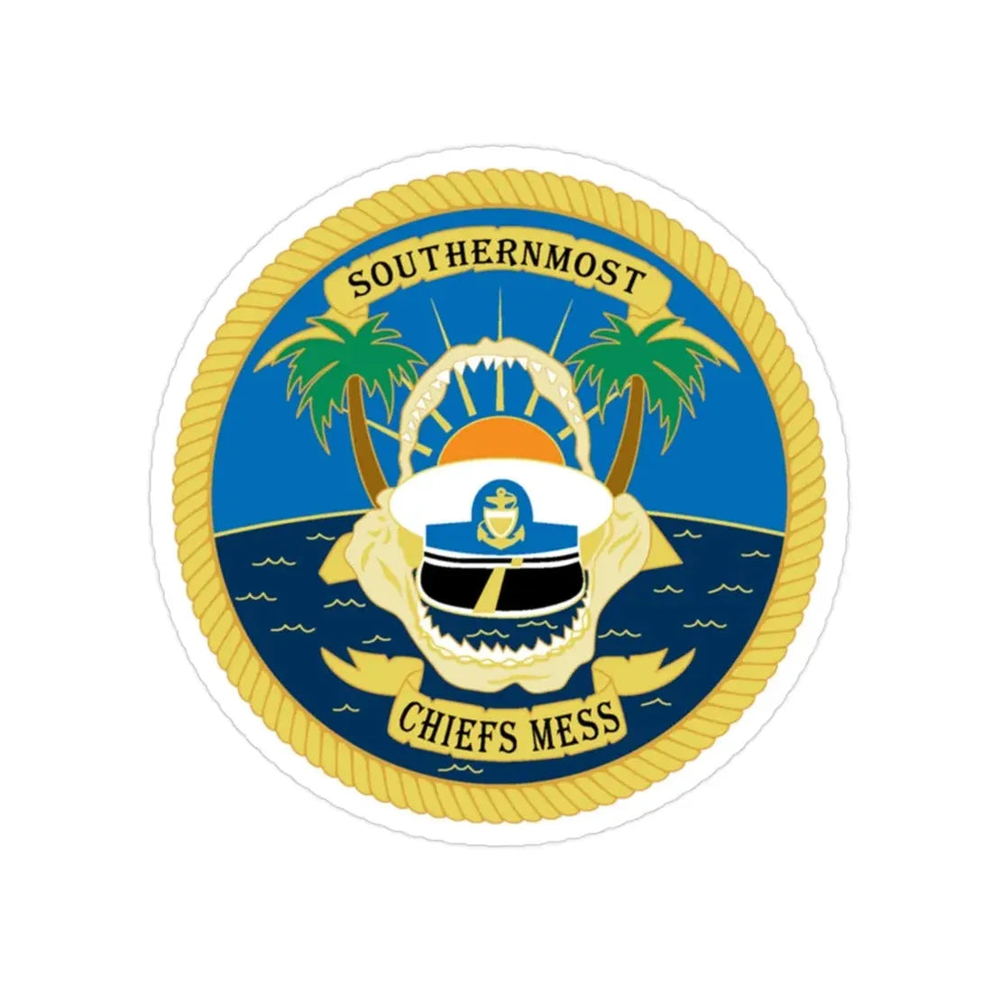 SOUTHERNMOST Chiefs Mess (U.S. Coast Guard) Transparent STICKER Die-Cut Vinyl Decal 2 Inch - The Sticker Space