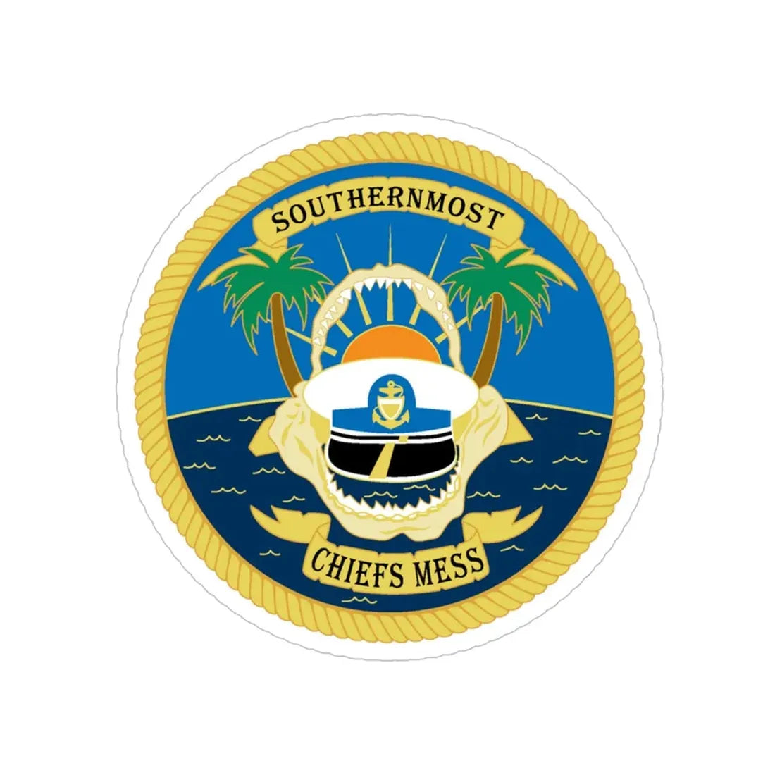 SOUTHERNMOST Chiefs Mess (U.S. Coast Guard) Transparent STICKER Die-Cut Vinyl Decal 4 Inch - The Sticker Space