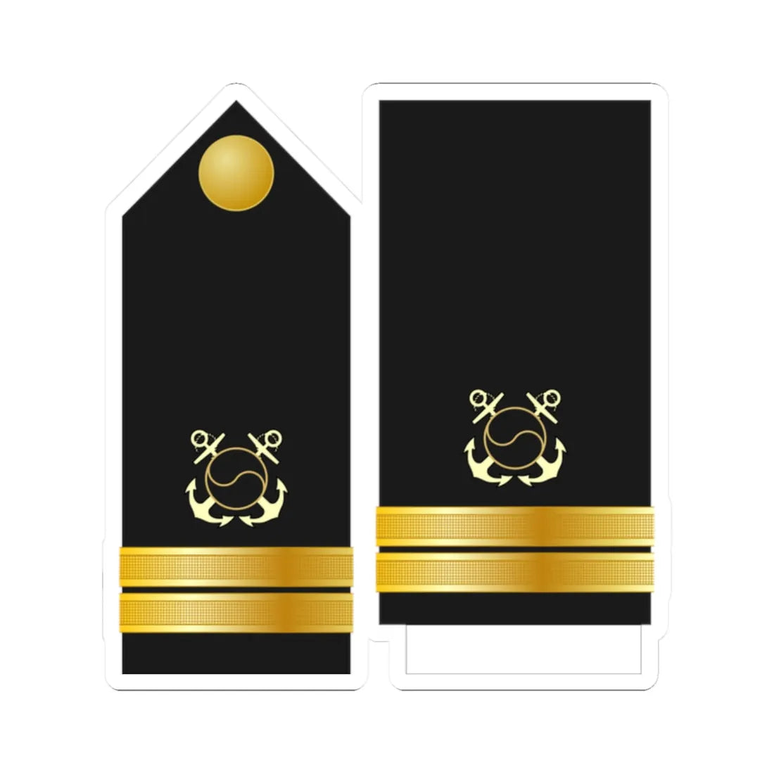 SouthKorea Navy OF 2 (Korea) (Military Rank) STICKER Vinyl Kiss-Cut Decal 2 Inch White - The Sticker Space