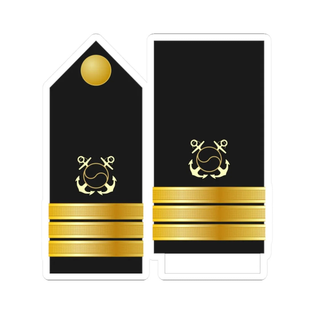 SouthKorea Navy OF 4 (Korea) (Military Rank) STICKER Vinyl Kiss-Cut Decal 2 Inch White - The Sticker Space