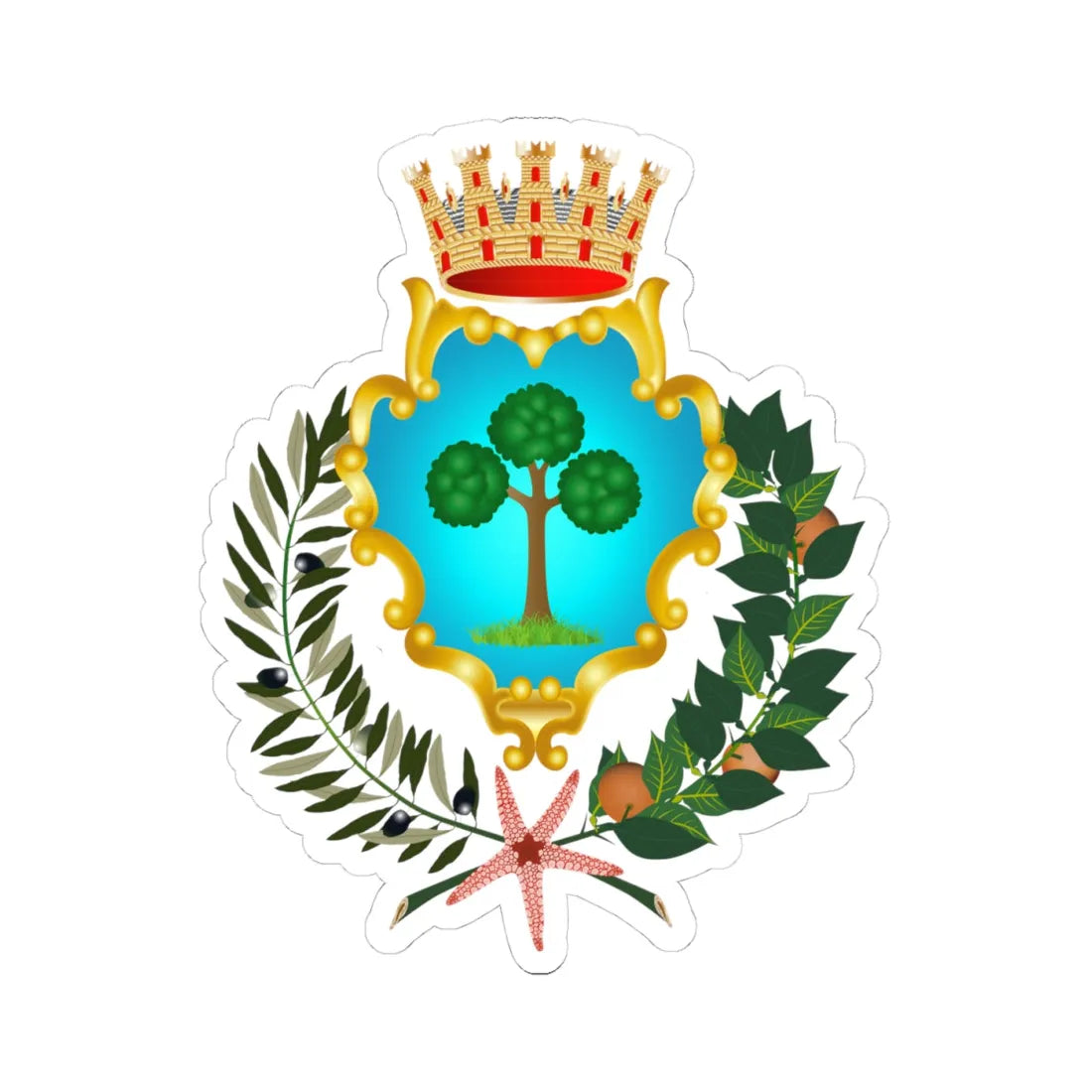 SoveratoCoA (Italy) (Coat of Arms) STICKER Vinyl Kiss-Cut Decal 4 Inch White - The Sticker Space