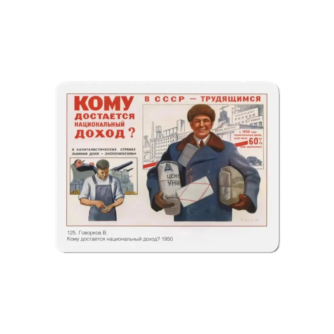 Soviet Era Poster 416 - Refrigerator Magnet 6 Inch Die-Cut 1 pc - The Sticker Space