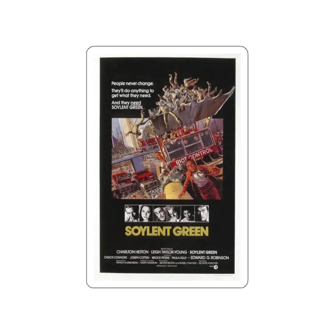 SOYLENT GREEN 1973 Movie Poster STICKER Vinyl Die-Cut Decal 2 Inch - The Sticker Space