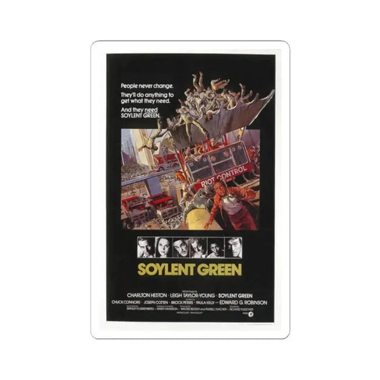 SOYLENT GREEN 1973 Movie Poster - STICKER Vinyl Kiss-Cut Decal 2 Inch White - The Sticker Space