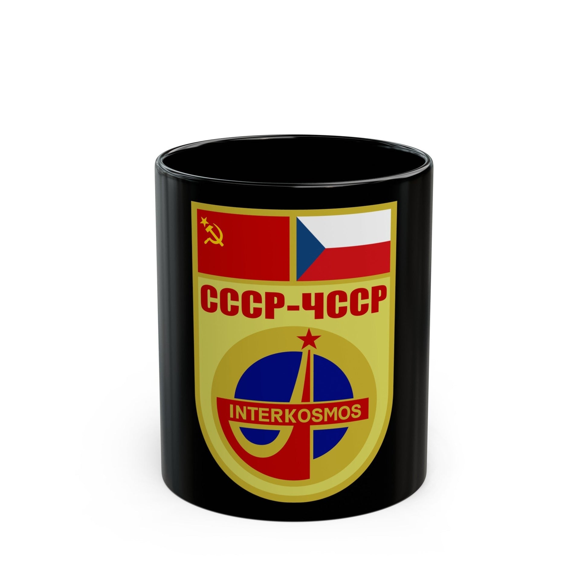 Soyuz 28 (Soyuz Programme) Black Coffee Mug-11oz-The Sticker Space