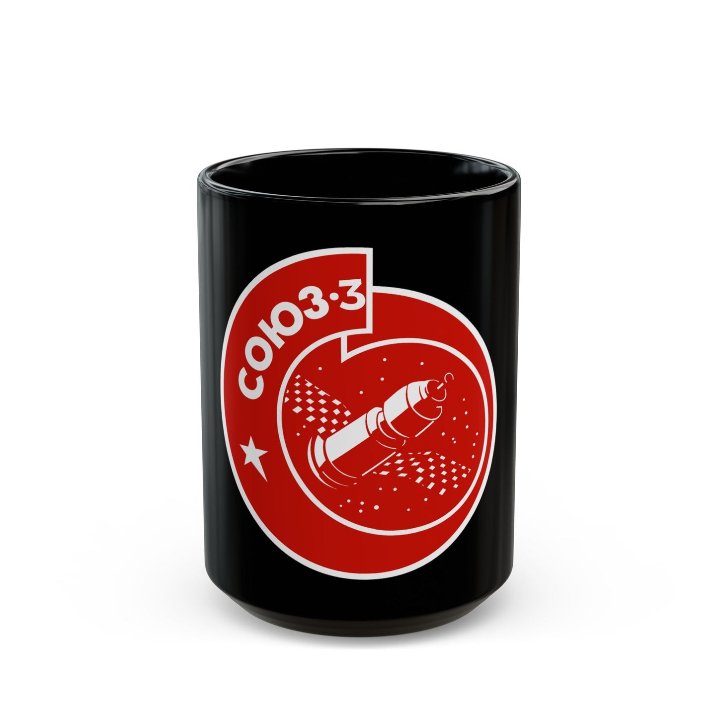 Soyuz 3 (Soyuz Programme) Black Coffee Mug-15oz-The Sticker Space